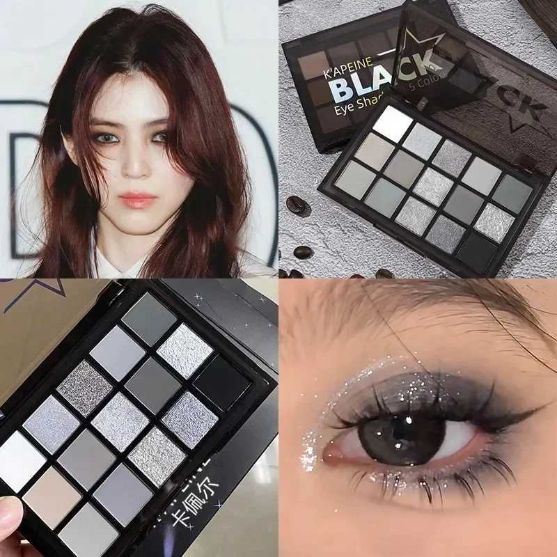15 Colors Dark Night Eyeshadow Smoky Black Makeup Eyeshadow Long Lasting Matte Pearlescent Grey Black Dark Eye Shadow CosmeticsXJ251027