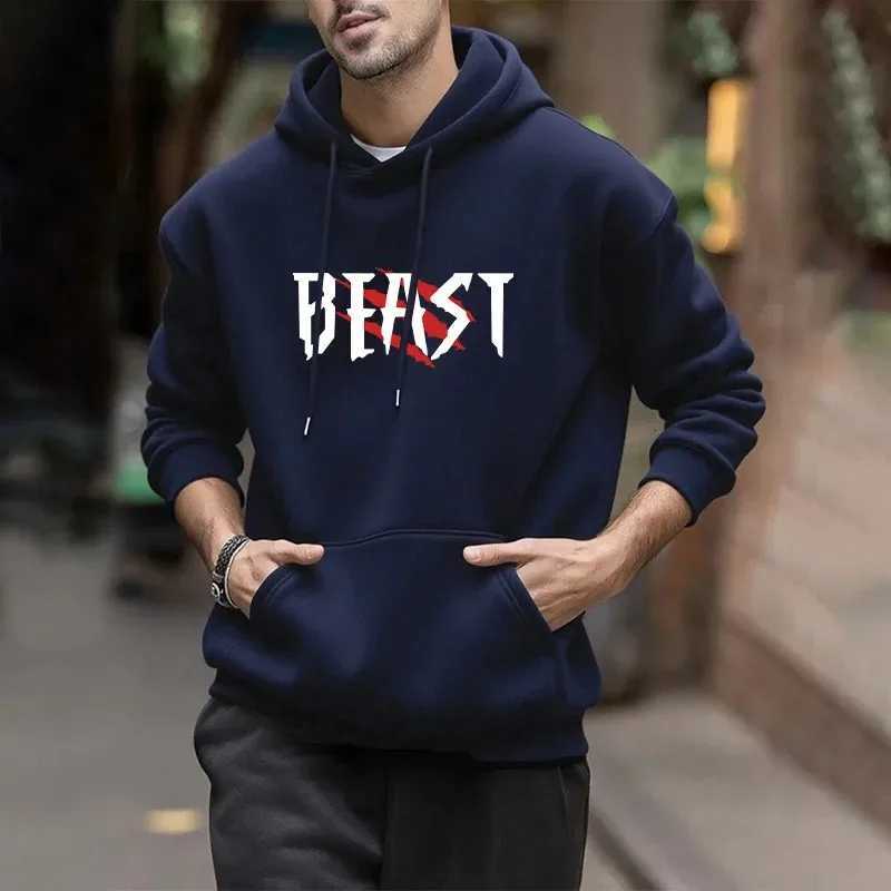 2025 New Arrival Mens Hoodie Fashion Sporty Hooded Sweatshirt Casual Comfort Pullover Hoody Top Warm Male Winter W251027