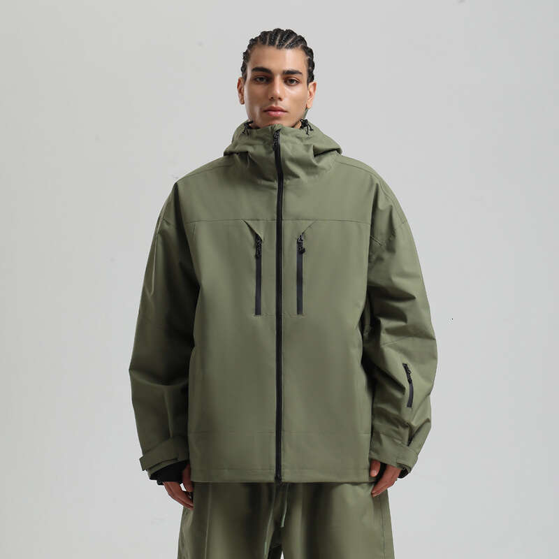 New Men Jacket Snowboard Windproof Waterproof Breathable Loose Zipper American Professional Ski Suit Ladies