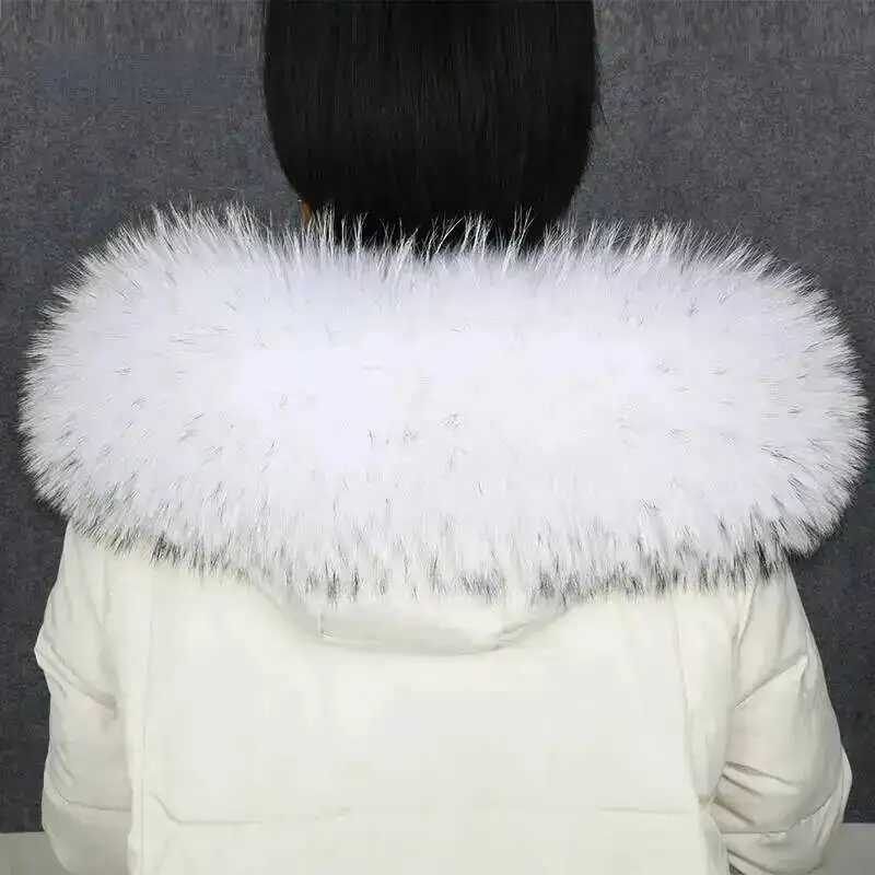 Real Fur Collar Luxury Warm Natural Raccoon Fur Scarf Wen Genuine Fur Collar Scarves Large Fur Shawl Ma CoatW251027