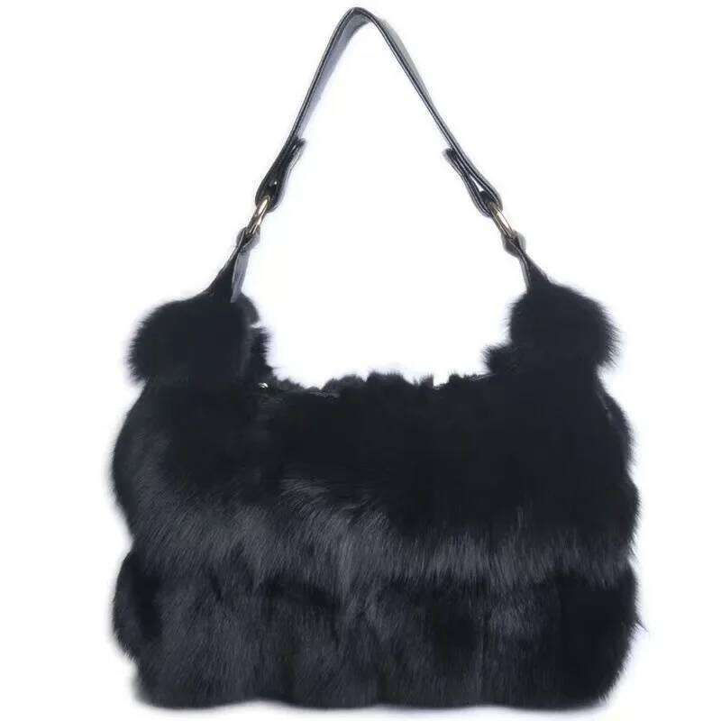 Designer Luxury Women Winter Handbag Genuine Party Bag Tote Designer High Quality Real Sier Fox Fur Handbags Female