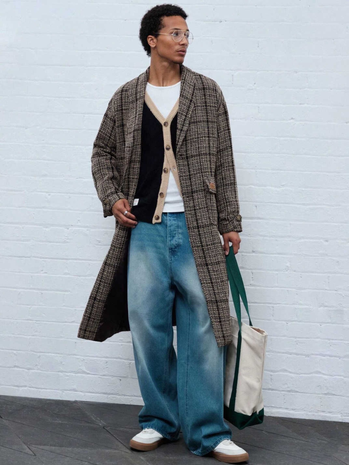 Classic Grid Men's Overcoat 1 Piece High Quality Shawl Lapel Male Coats Outdoor Commuting Office Warmth Customized