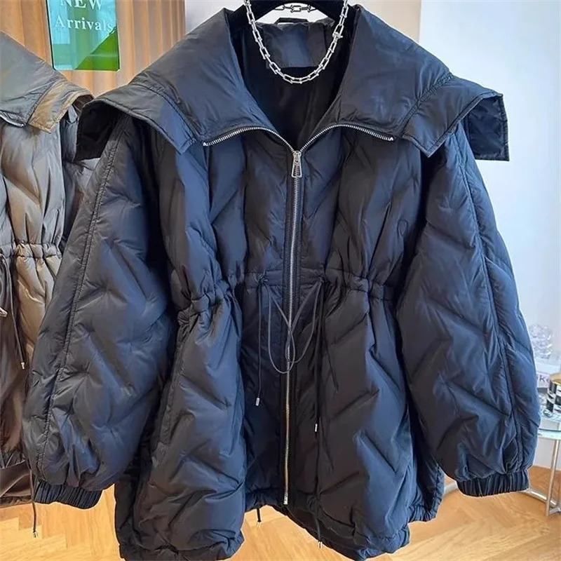 Winter Womens Jacket Korean Fashion White Duck Down Jackets Parkas Warm Puffer Coat Loosefit Female Snow Wear Outwear 251027