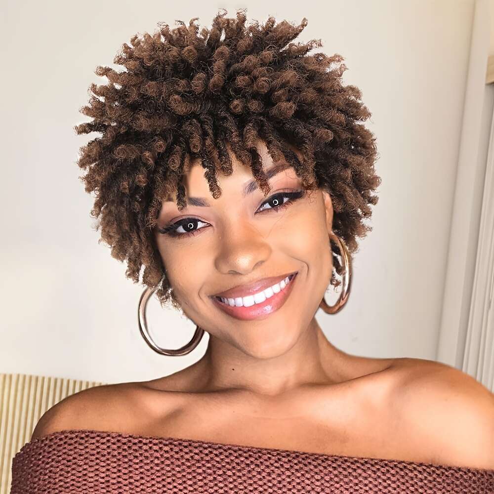Faux Braid Wigs For Short Afro Locs Dreadlock Twist Braided Dreads Wig