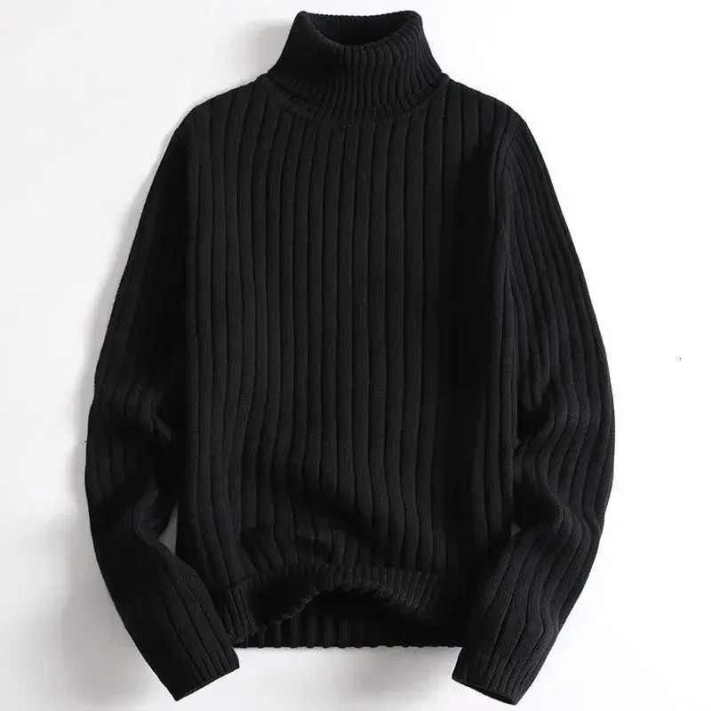 American Style Simple and Casual Warm Solid Color Turtleneck Knitted Pullover Sweater for Young Men in Autumn Winter 251016
