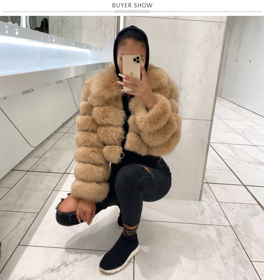 Casual White Black Fluffy Fall Winter Faux Fur Coat Women Short Jacket Long Sleeve Cropped Puffer Fur Jacket For Women Outwear