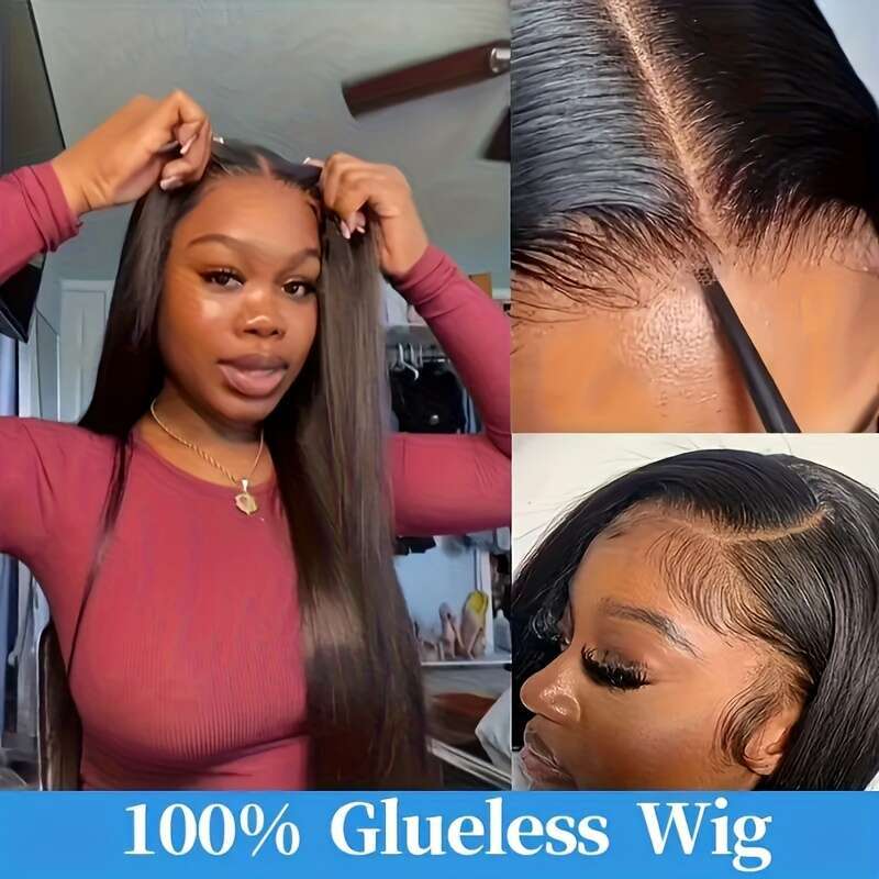 5X5 HD Lace Closure 250 Density Put On Go Glueless Bone Brazilian Human Plucked Pre Cut With Baby Hair Bleached Knots 3S Ready To Silky Straight Wigs 