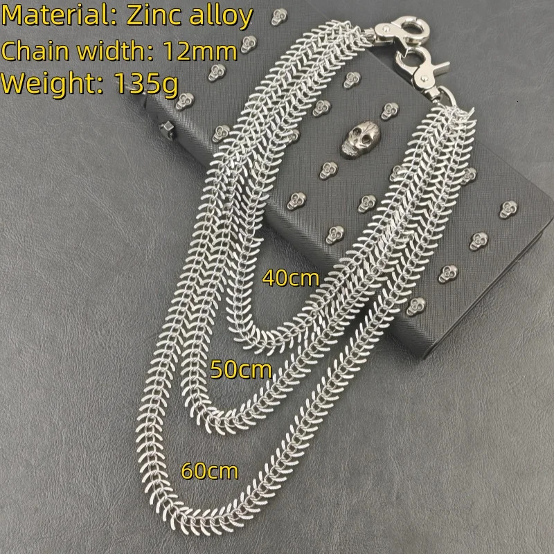 Original Minimalism Fishbone Locomotive Chain Fashionable Men And Women Ones Waist Versatile Jeans Retro Pants Chain 251024