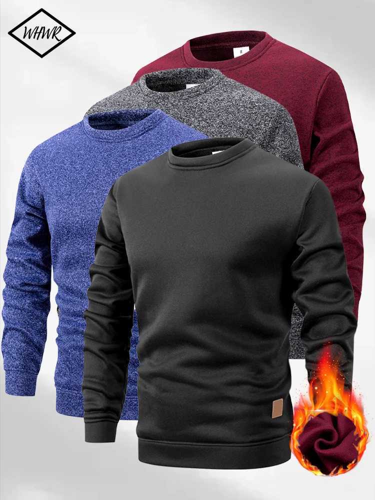 New Mens Sweater Spring Autumn Round Neck Long Sleeve Pullover Casual Sports Sweatshirt High Quality Solid Color Fleece Coat W251027