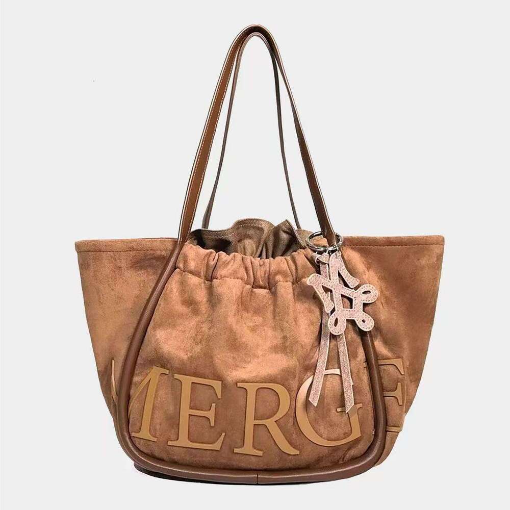 Designer's premium suede tote bag - Brand embossed design, a must-have for elegant and practical handbag series