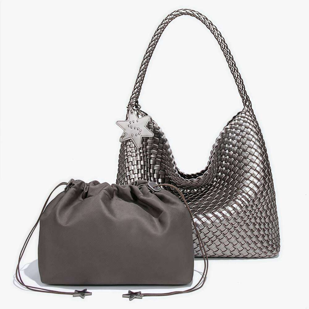 Women's shoulder bag women's woven wallet woven bag vegetarian leather homeless handbag