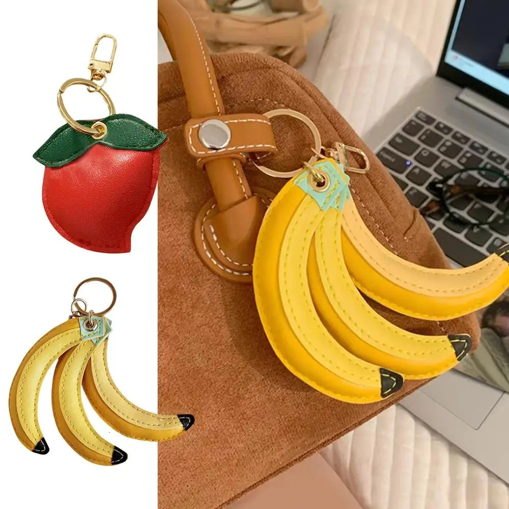 Leather Keychain Holder Girls Bag Charms Shoulder Bag Keychain Bags Accessories Waterproof Fruit Key Ring Bag Hanging Ornaments 251021