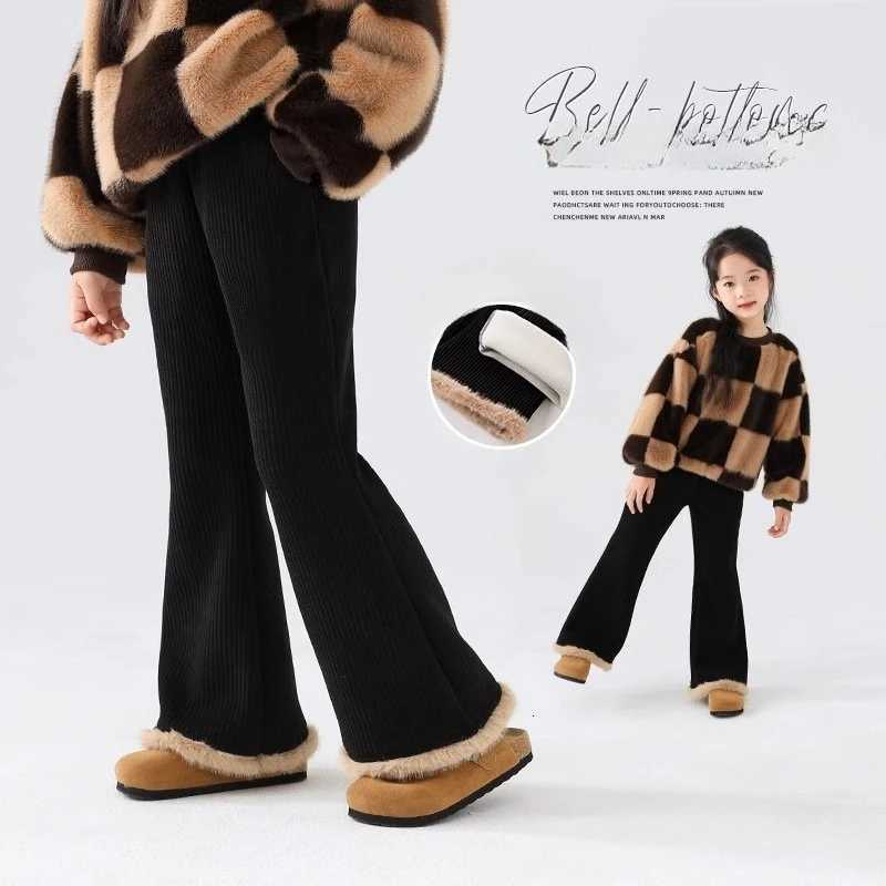 Girls Bell Bottom Jumpsuit Winter Micro Flare Cotton OnePiece Thermal Pants for Kids Girls Winter ClothesT251027