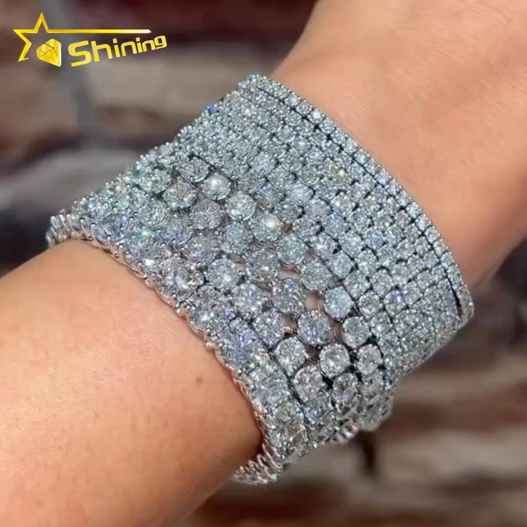 Customized Luxury Design Vintage Bracelets for Women Iced Out10K Soild Gold With Lab Grown Diamond Charm Tennis Bracelet