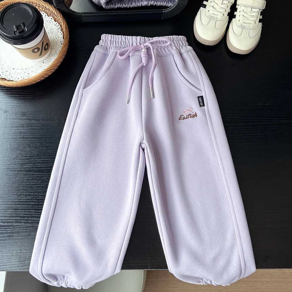 Baby Girls Autumn Sweatpants Drawstring Letter Embroidery Toddler Girls Sport Pants Simple Solid Color Kids Baby Girls PantsT251027