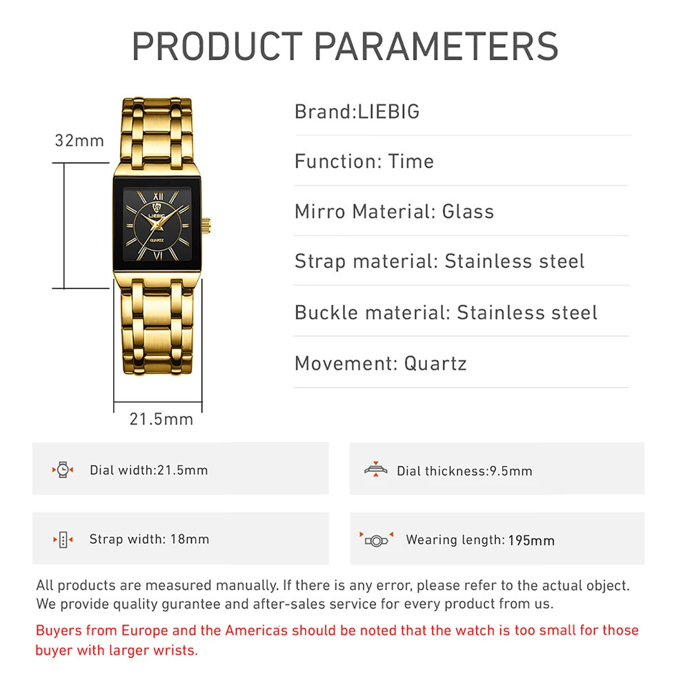 LIEBIG Lady Simple Waterproof Quartz Wristwatches Fashion Womens Watches Ladies Elegant Stainless Steel Strap Time Watch 251021