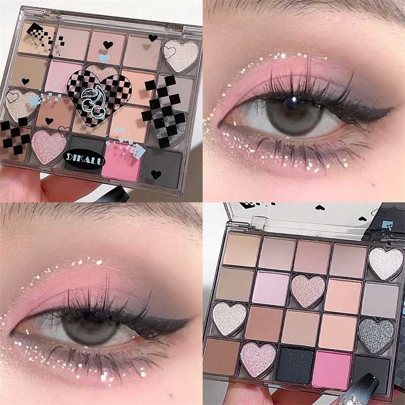 DIKALU Black Honey Eyeshadow Tray Matte Pearl Glitter Earth Multicolor Smoky BlushXJ251027