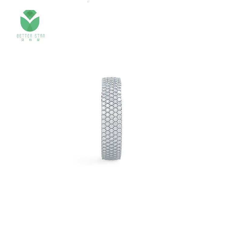 Classic Design HPHT White Lab Diamond Ring 9K 10K 14K 18K White Gold Round CVD Lab Diamond Engagement Ring Fine Jewelry Women