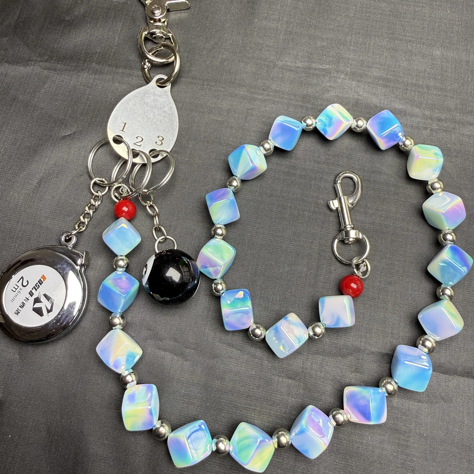 Original Punk Style Jeans Trouser Chain TwoColor Wide Square Beads Unique Niche Unisex Wear Accessories Waist Pendant 251023