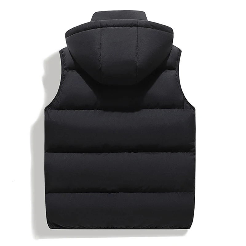 Winter Men Thicken Warm Sleeveless Vests Mens Autumn Detachable Hat Outwear Hooded Waistcoat Vest Jackets Mens Casual Vests Male 251024