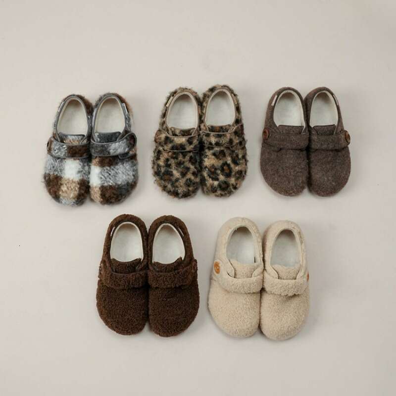 Brown Lamb Wool for Autumn and Winter 2025 New Style Fleece-Lined Warm Cotton Shoes Flat Loafers