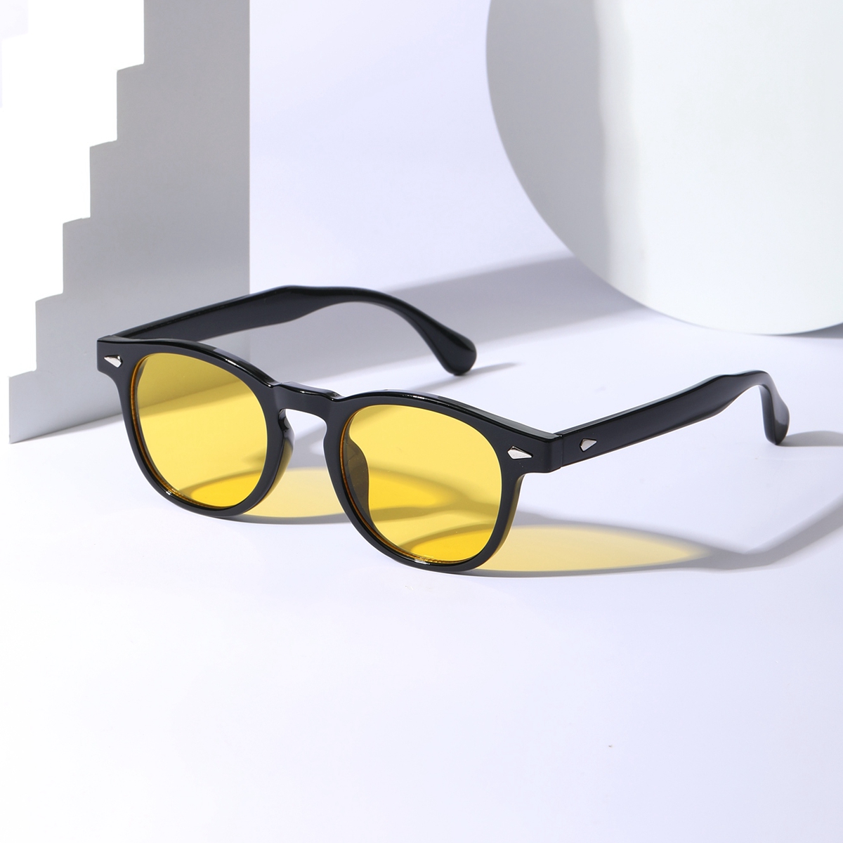 1pc Retro Classic Diamond-Shaped Accessories Arrow-Decorated Women's Fashion Sunglasses in Black Marble Color, Blue-Gray for Summer and All Seaso