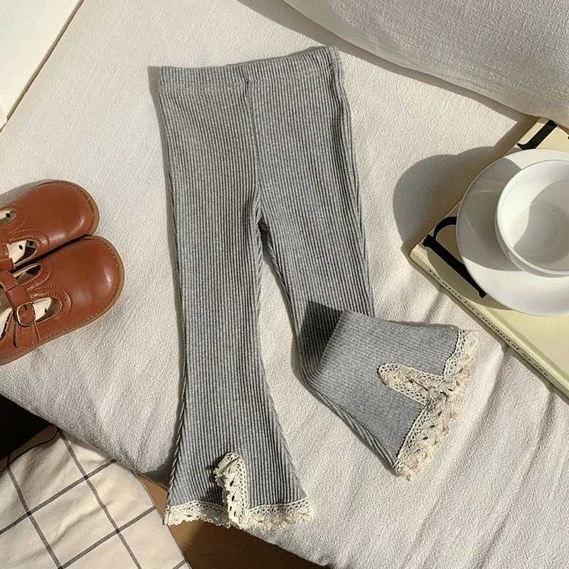 2025 Baby Pants Girls Solid Elasticity Leggings Cotton Trousers Kids Boot Cut Pants Toddler Girls Flares PantT251027