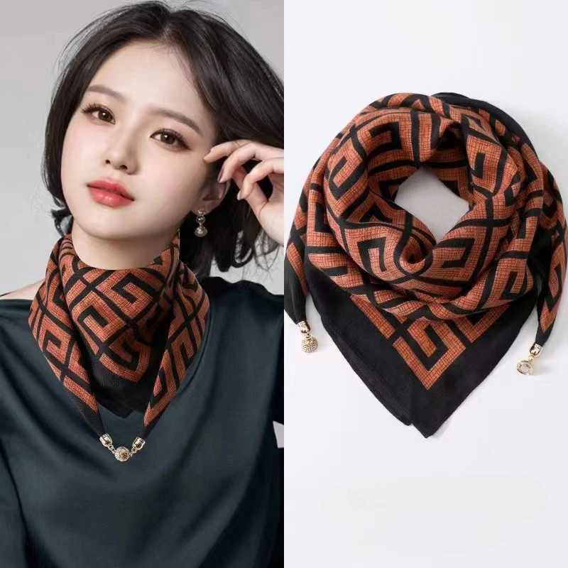 Luxury Triang Neck Protection Scarf for Wen in Autumn and Winter New Cotton and Linen Scarf Highend Neck Scarf W251027