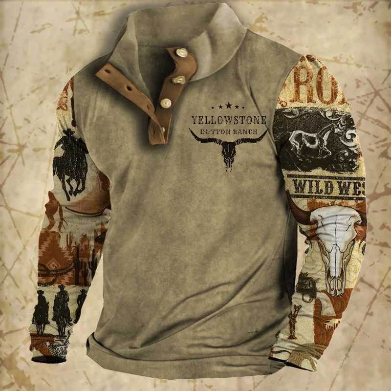 Vintage Mens Hoodies Autumn Long Sleeved Street Button Pullover Oversized Clothing For Men Sweatshirt Fashion Casual Hoodie W251027