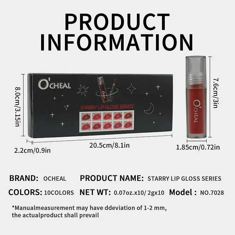 0PCSSET Matte Velvet Lip Gloss Set Hydrating Moisturizing NonSticky Liquid Lipstick W251027