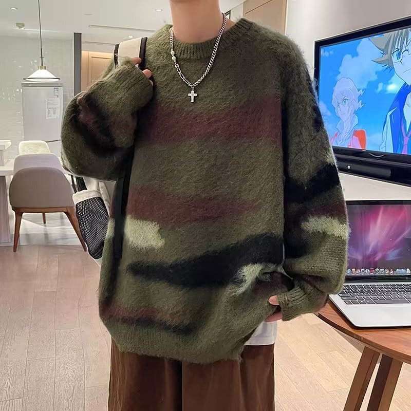 American Style Casual Autumn Winter Mohair Designer Sweater Sweater For Men High-end Lazy Trendy Brand Niche Knitted Jacket