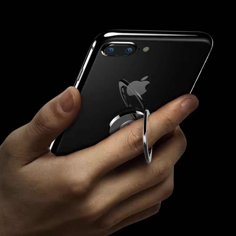 Ultra-Slim Round Metal Smartphone Holder with 360° Rotation for Stability