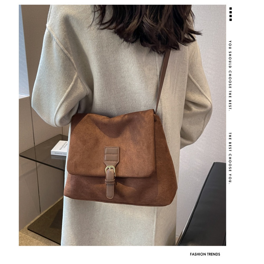 Chic Vintage-Inspired Women's Suede Shoulder & Arm Bag - Versatile Autumn/Winter Accessory