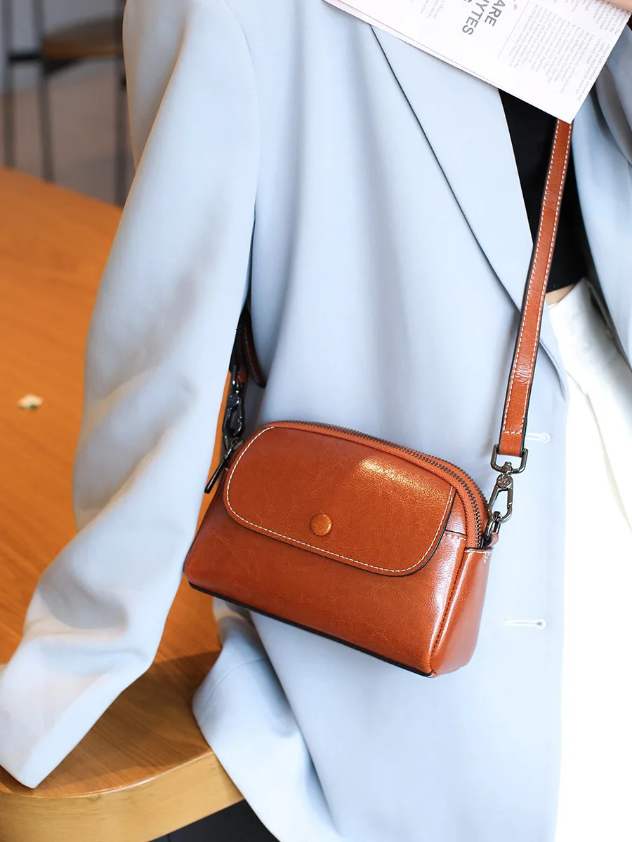 YANATARI mini small genuine leather vintage bag Crossbody Bag mobile phone shoulder bag women mobile bag for women 251027