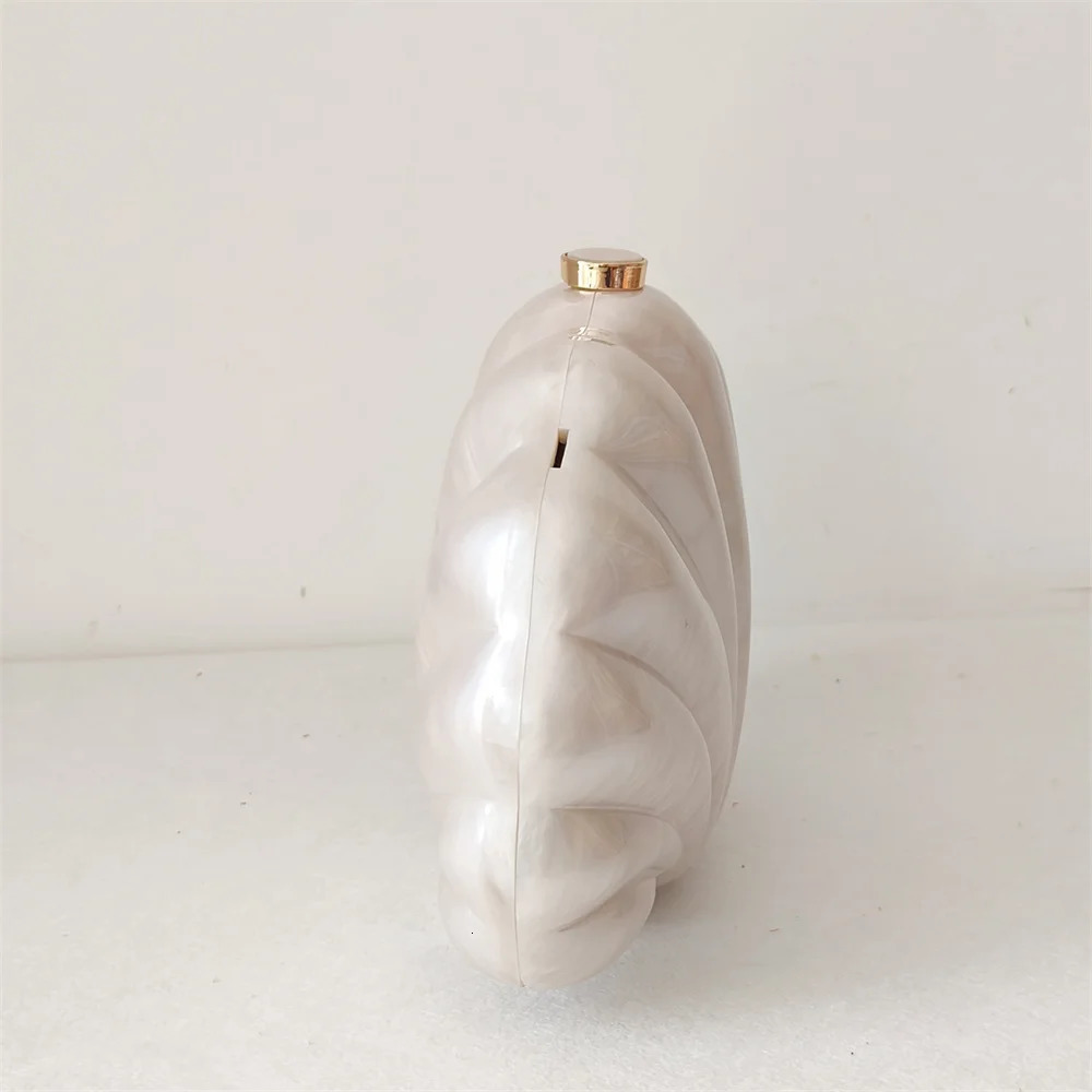 Female Shell Acrylic Box Clutches Lady Gift Evening Bag Party Prom Stones Handbags Women Wedding Bridal Clutch Purse Bag 251027