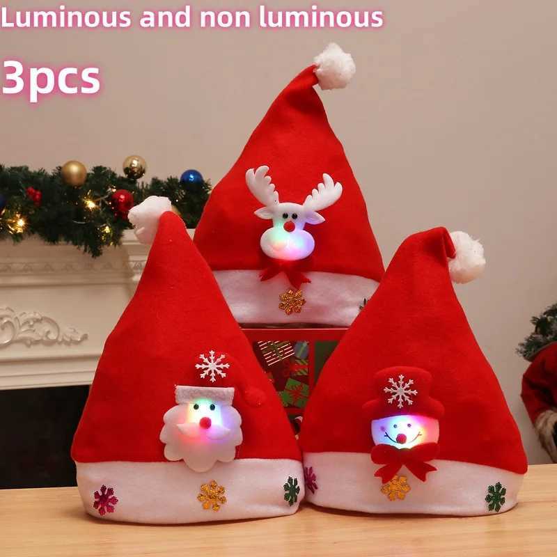 Christmas Hat New Year Cute Kids Adults Cap New Year Elk Snowflakes Hats Costume Santa Claus Xmas Winter Gift DecorW251027