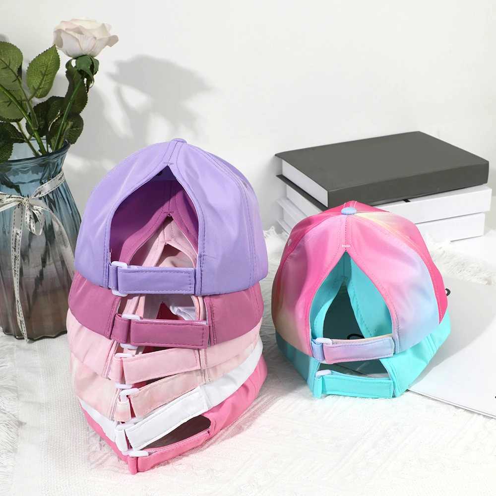 Hot High Ponytail Kids Hat Baseball Cap For Girls Boys Travel Sun Hat Adjustable Children Peaked Caps Hollow Back Ponytail CapsW251027