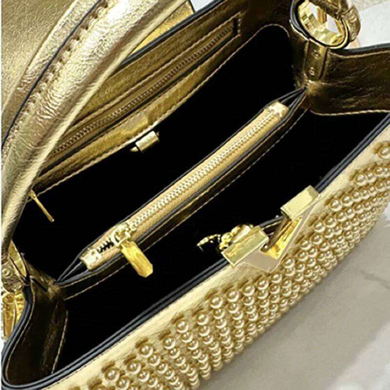 VM FASHION KISS Full Pearl Inlay Women Microfiber Leather Handbag Lady Shoulder Girl's Strap Messenger Bags Crossbody Bag