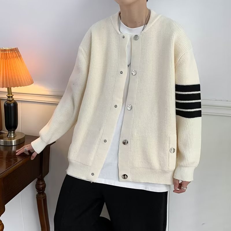 Japanese And Korean Style Sweater Simple Autumn Winter Jacket Men's Trendy Designer Sweater Brand Design Loose Casual Versatile Cardigan Baseball