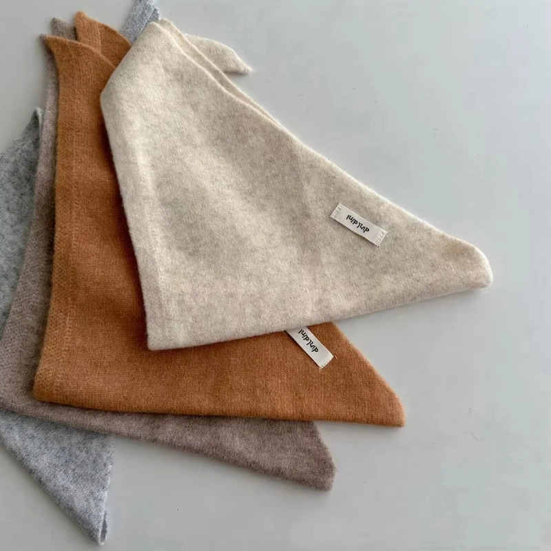 Winter Wool Baby Scarf Warm Cashmere Triangle Neckerchief Shawl Solid Color Kids Boys Girls Drool Saliva Towels 251027
