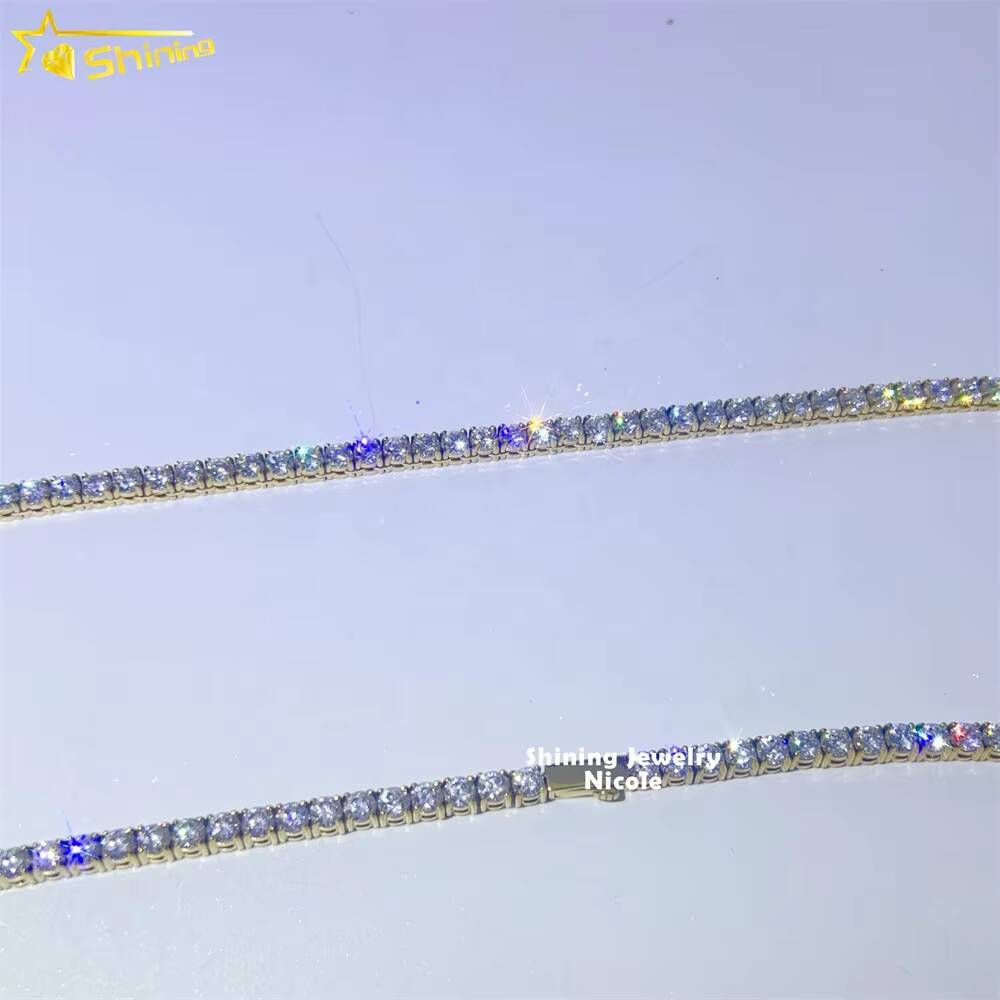 Hot Selling Wholesale Price Hip Hop Fashion Sparkle 3MM 4MM 5MM 6MM Stainless Steel 5A Moissanite Tennis Chain