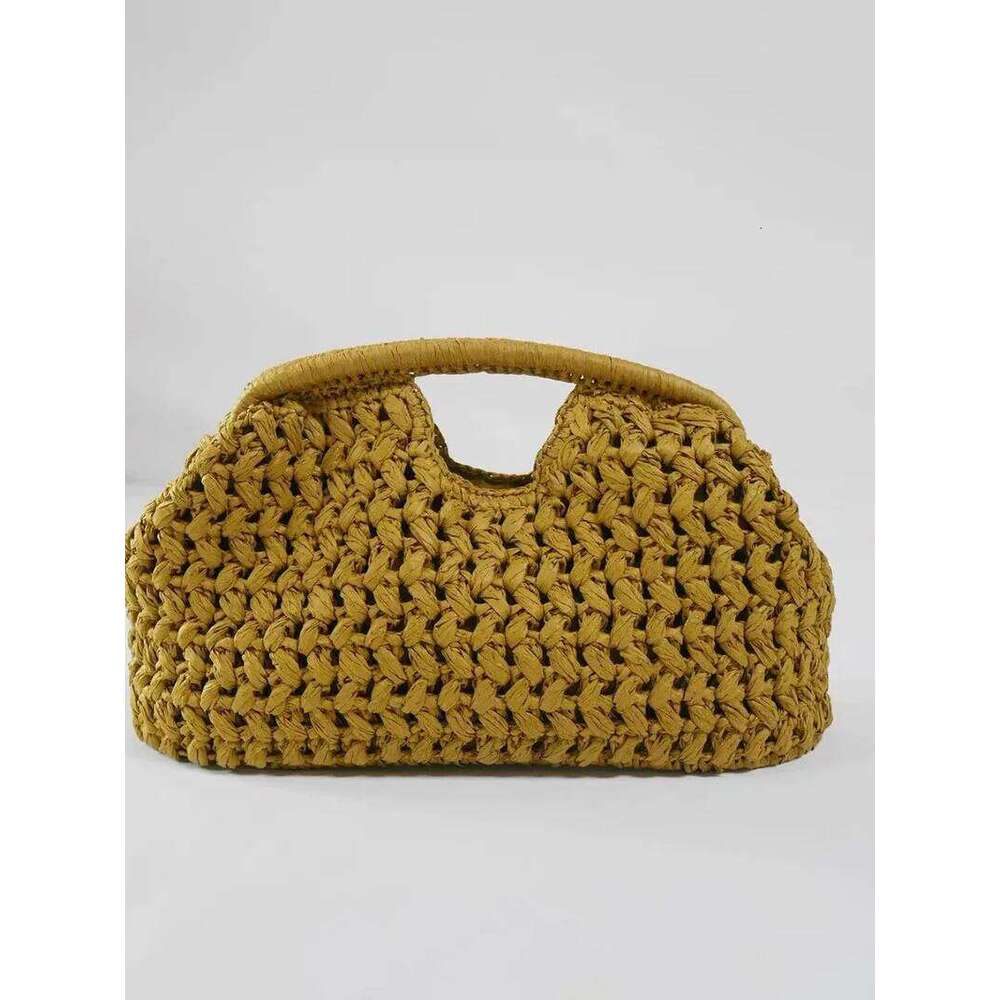 Elegant Ladies Chain Woven Handbag Straw Shoulder Fashionable Raffia Crossbody Beach Summer New Versatile Women's Bag