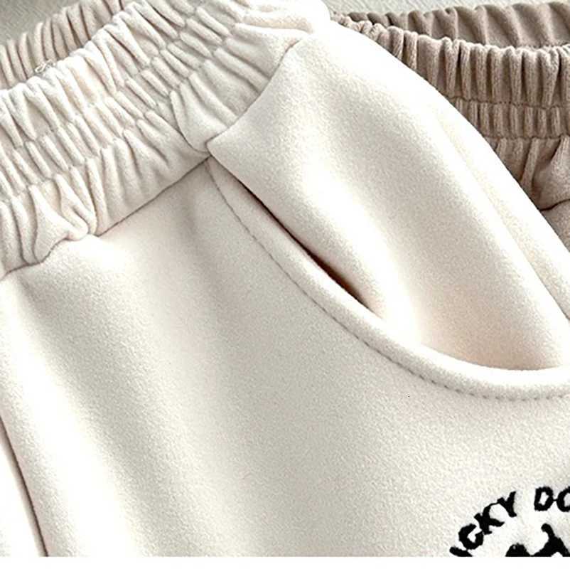 Children Clothes Thickened Fleece Sweatpants for Boys Girls Warm Winter Casual Pants Cute Lucky Dog Printed Balloon TrousersT251027