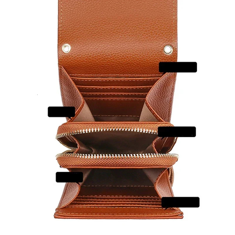 Genuine Leather Phone Bag Solid Color Flip Round Lock Bag Womens Crossbody Bag with Long Shoulder Strap and Credit Card Slot 251027