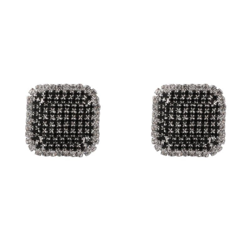 Gold earrings luxury earrings 925 silver needle vintage full diamond square earrings fashionable simple zircon pearl earrings free shipping gift for w