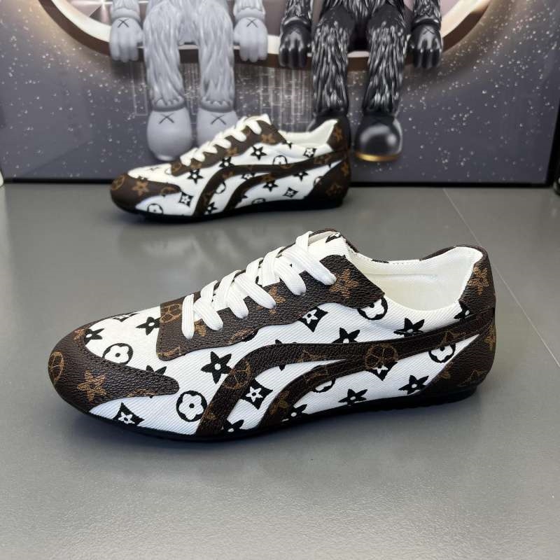 Free shipping new men's casual shoes with lace up fashion printed board shoes black and white 38-44