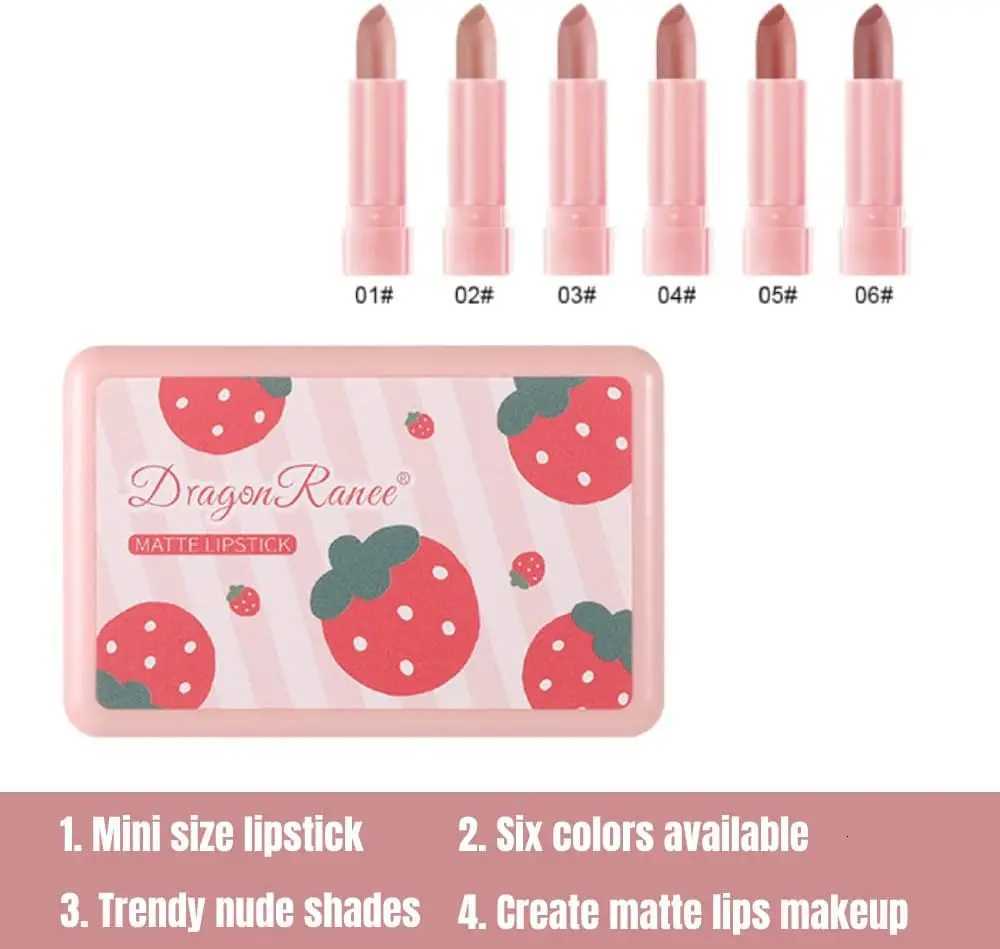6 Colors Matte Lipstick Set Matte Lipsticks Mini Size Lipstick WaterproofLong Lasting Matte Velvet Lipstick W251027