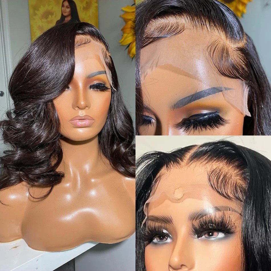 Bob Wig Human Hair Brazilian Looe Body Wave Wigs For Black Women 13x6 Hd Lace Frontal Wig Pre Plucked 13x4 Black Lace Front Wig