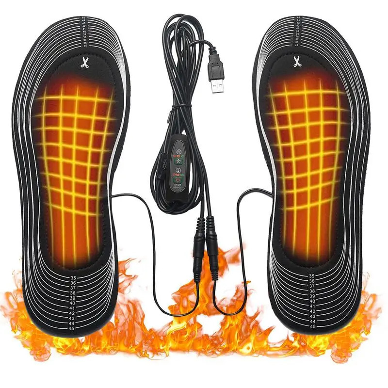 USB Heated Shoe Insoles Feet Warm Sock Pad Mat Electrically Heating Insoles Washable Winter Warm Thermal Insoles Unisex251020