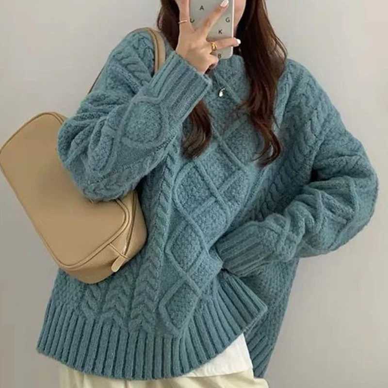 Fashion ONeck Knitted Solid Color Allmatch Sweaters Female Clothing 2023 Autumn New Casual Pullovers Long Sleeve Commute TopsT251027